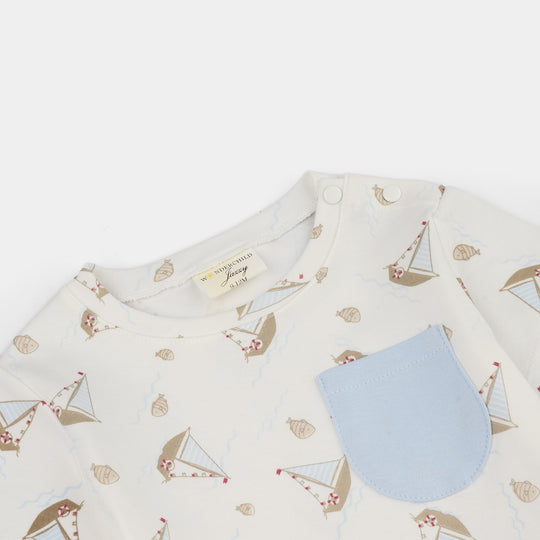 Infant Boys Jersey/Terry 2Pc Suit 287-045 E-C-WHITE