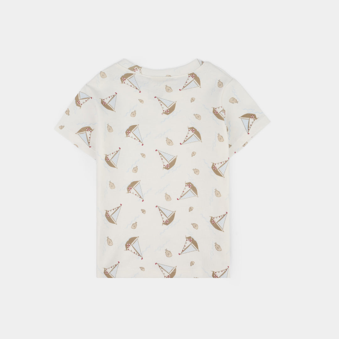 Infant Boys Jersey/Terry 2Pc Suit 287-045 E-C-WHITE