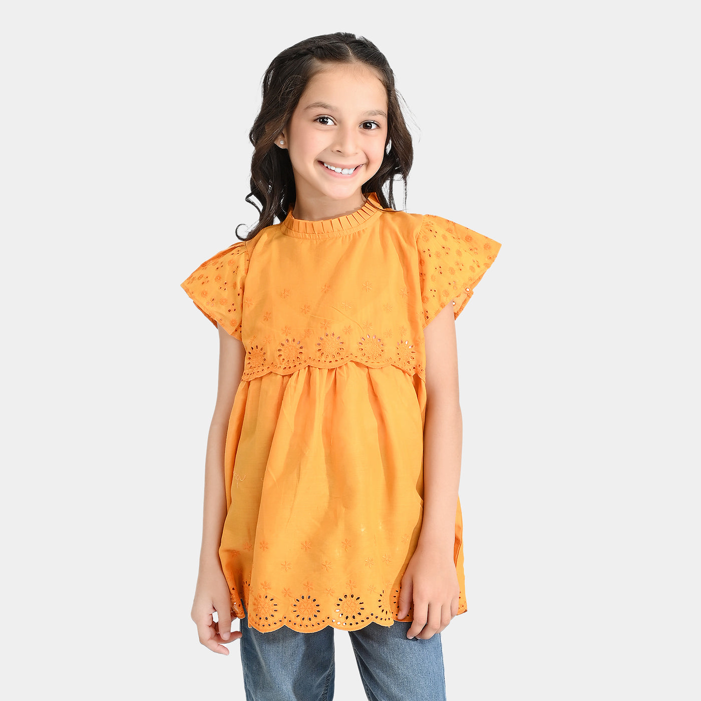 Girls Chicken Kari Chicken Casual Frock Citrus Gala-Citrus