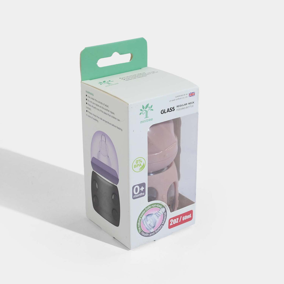 Minitree Newborn Baby Glass Feeder with Silicone Cover | 60Ml