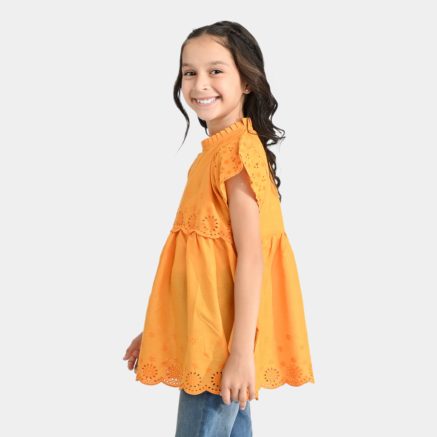 Girls Chicken Kari Chicken Casual Frock Citrus Gala-Citrus