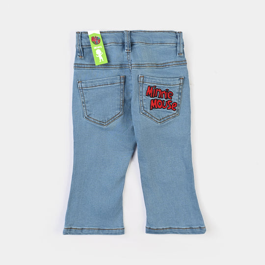 Infant Girls Denim Stretch Pant Character-LIGHT BLUE