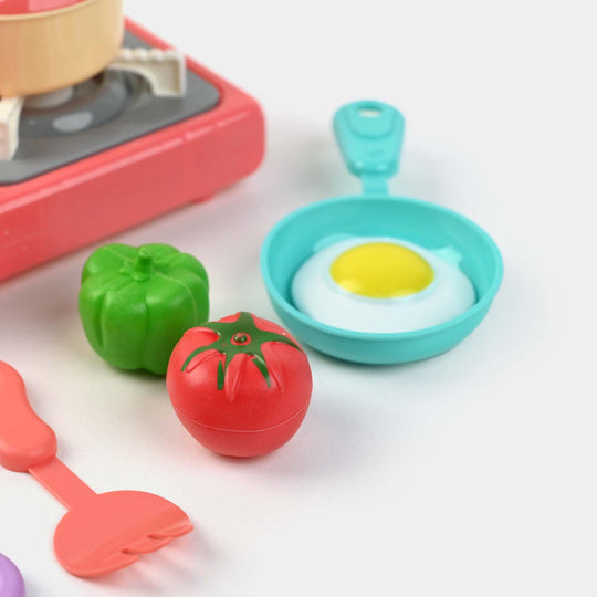 Kitchen Play Set With Food For Girls