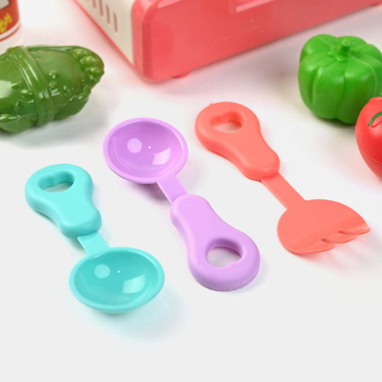 Kitchen Play Set With Food For Girls