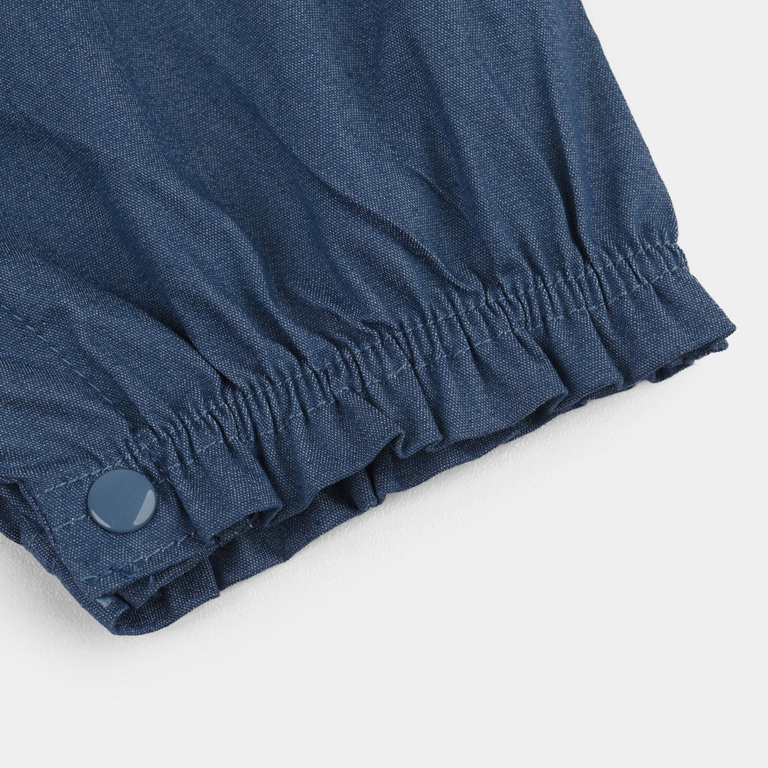 Infant Girls Jersey/Terry Romper - White