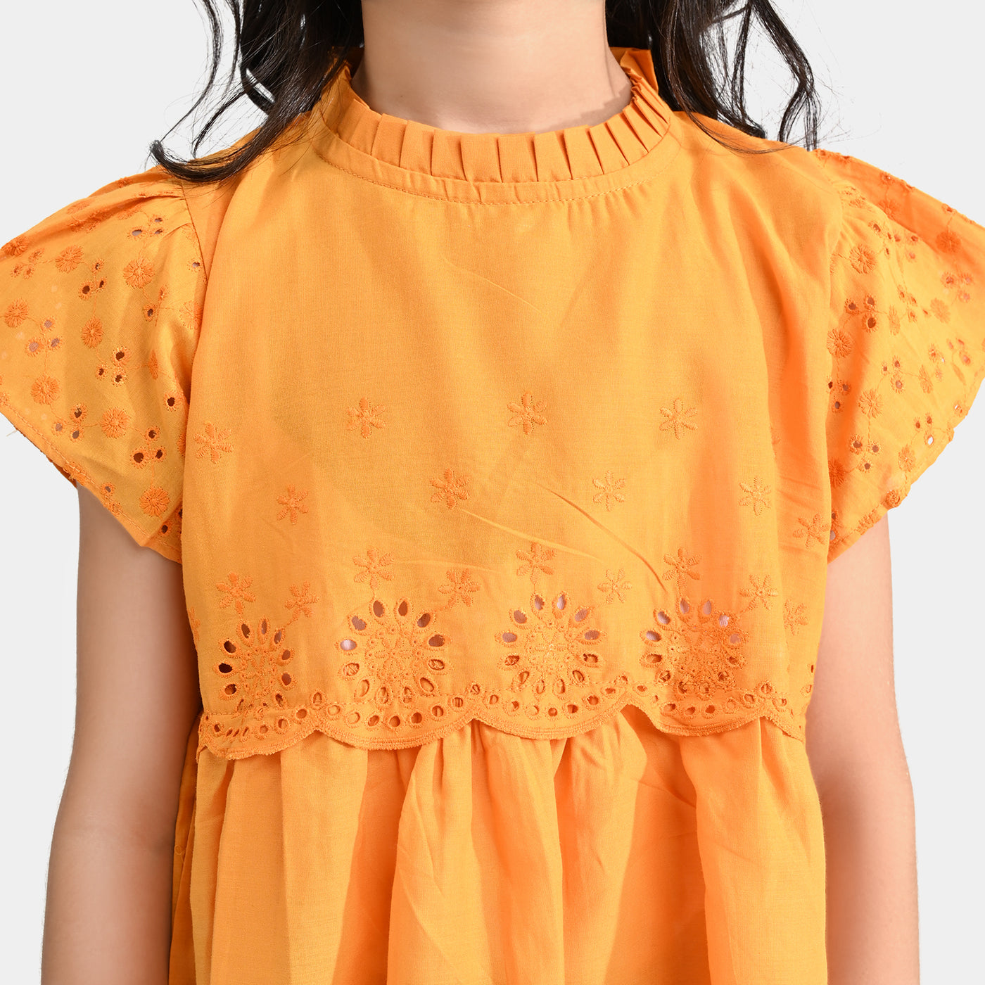 Girls Chicken Kari Chicken Casual Frock Citrus Gala-Citrus