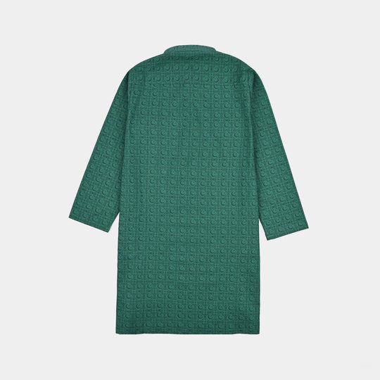Boys Cotton Poplin Printed Kurta (Azam-e-Pakistan)-GREEN