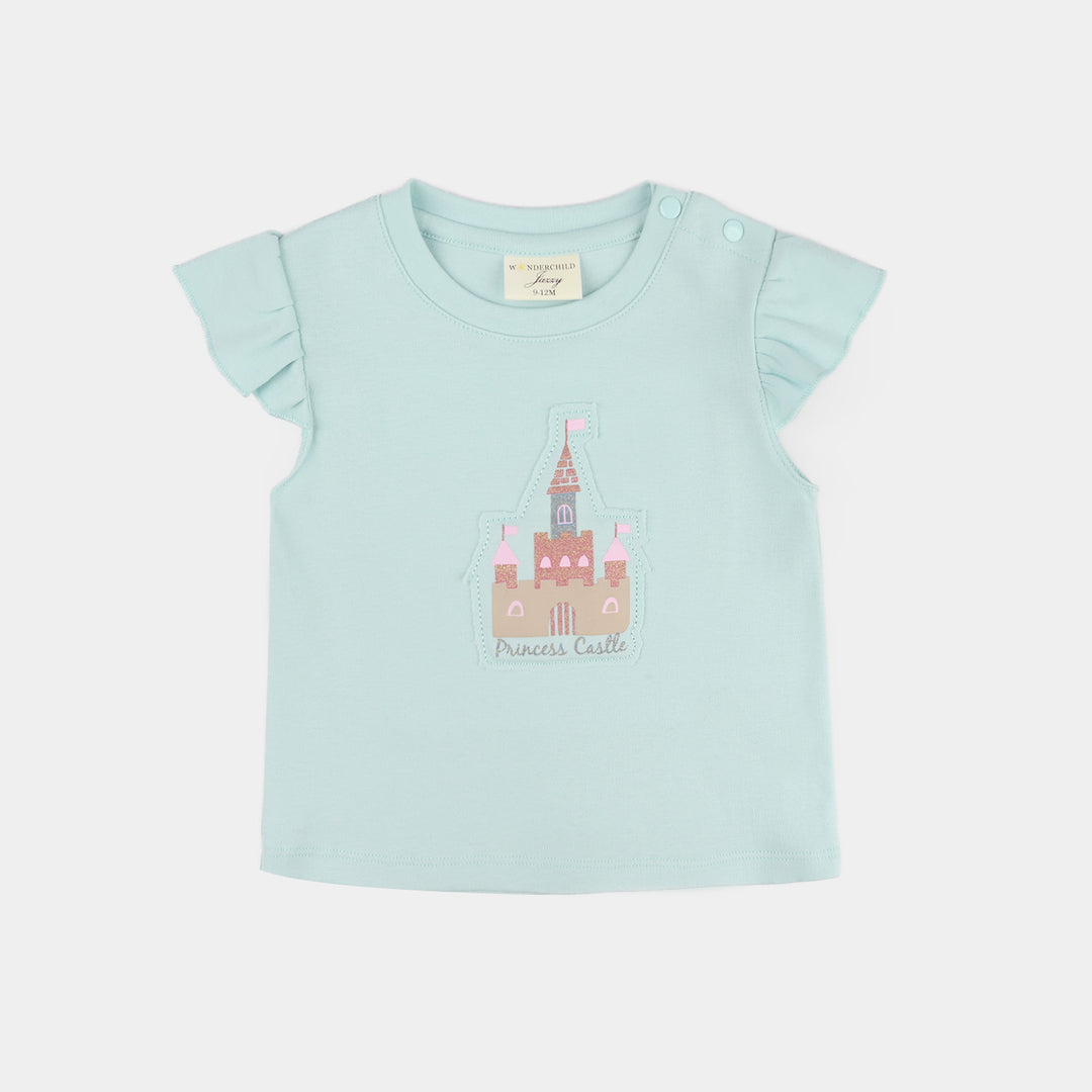 Infant Girls Jersey/Terry 2Pc Suit - Blue