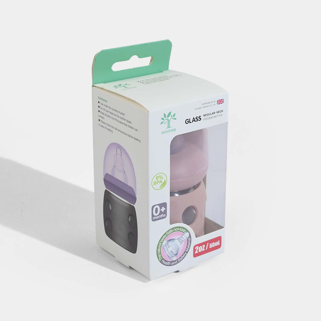 Minitree Newborn Baby Glass Feeder with Silicone Cover | 60Ml