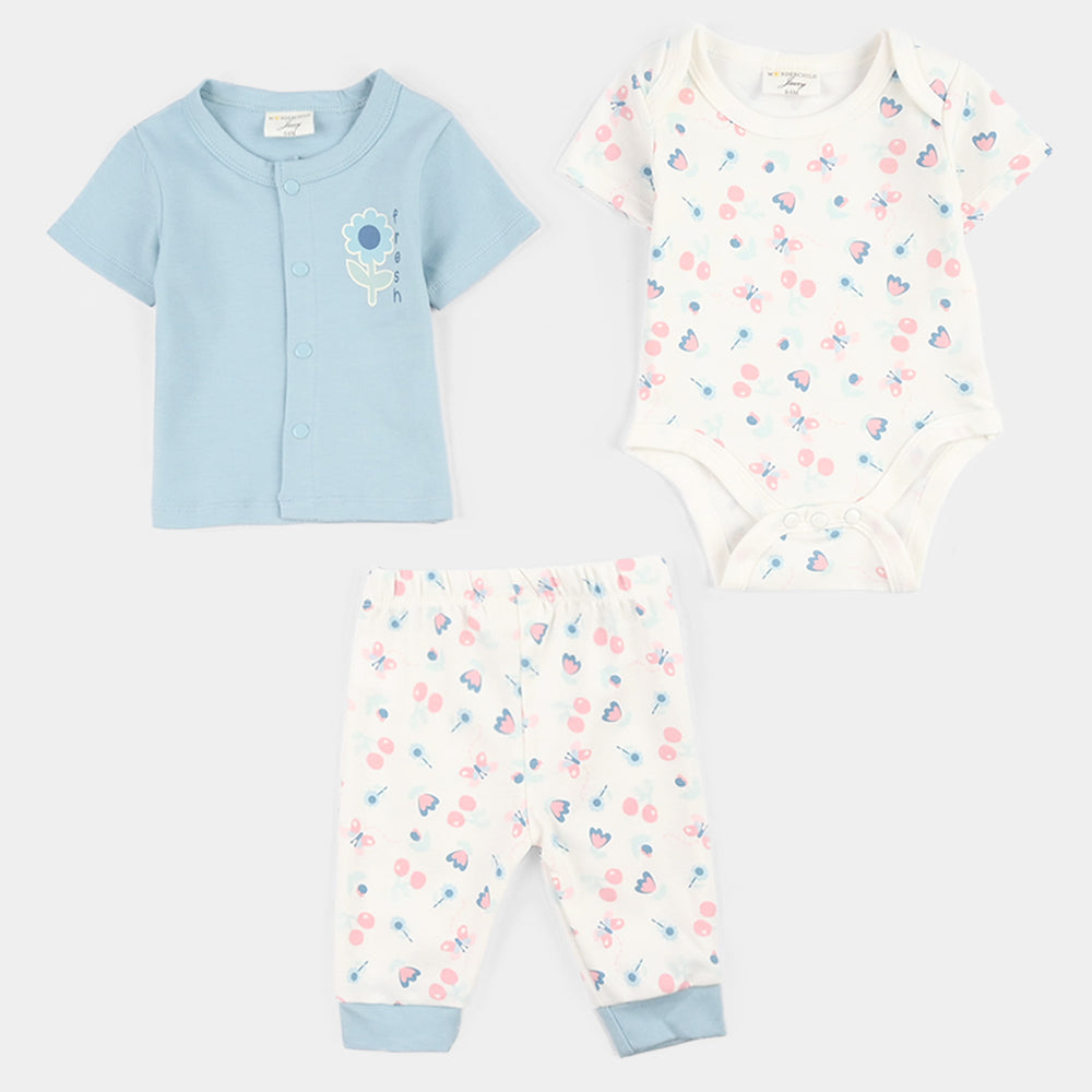 Infant Girls Jersey/Terry 7Pc Gift Set 287-126-BLUE