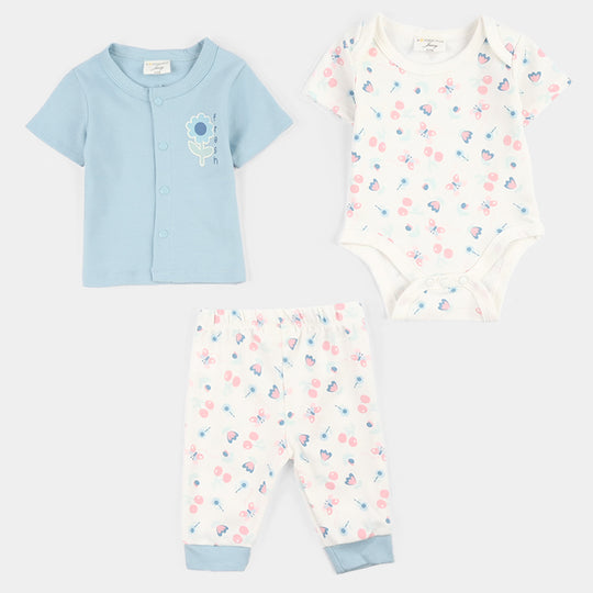 Infant Girls Jersey Terry 7Pc Gift Set - Blue