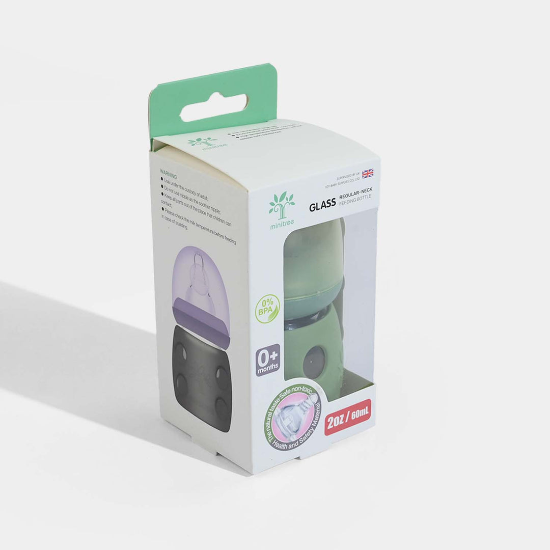 Minitree Newborn Baby Glass Feeder with Silicone Cover | 60Ml