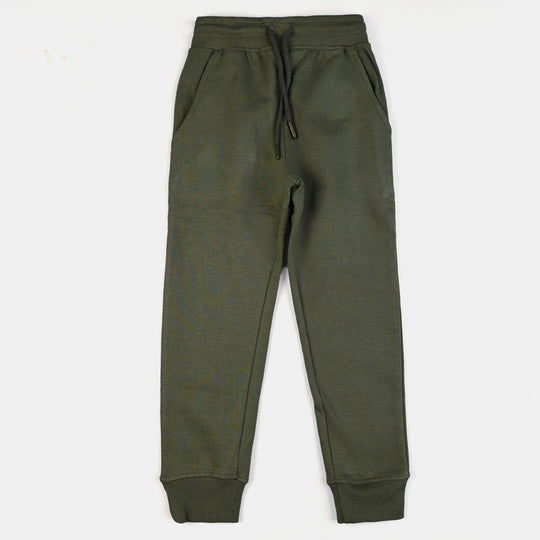 Boys Terry and Fleece Pajama Basic - C.Olive