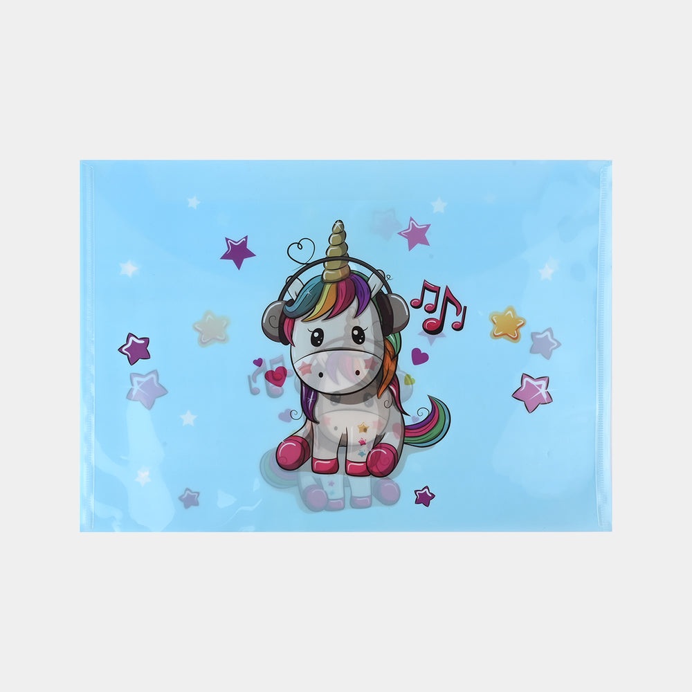 Clear Bag Button File Plastic Folder