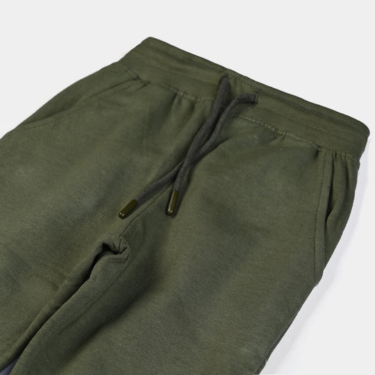 Boys Terry and Fleece Pajama Basic - C.Olive