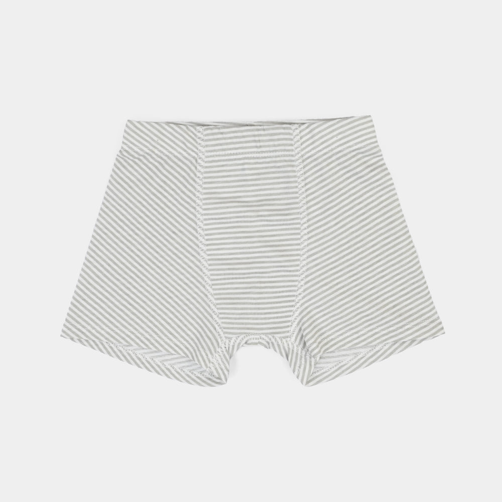 Boys Cotton Jersey Boxer Pack of 2 (Smile & Stripe) - Grey/Yellow