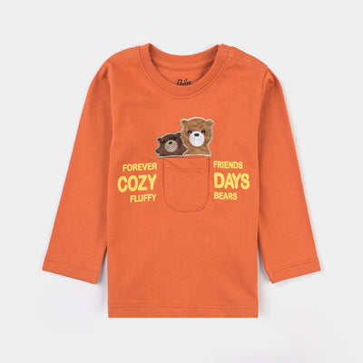 Infant Boys Cotton Jersey T-Shirt Forever Friend-Orange