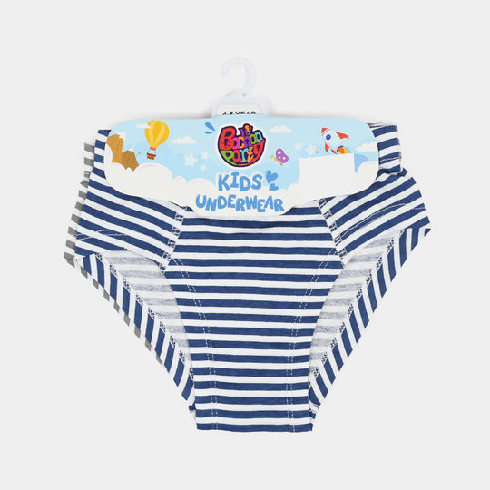 Boys Cotton Jersey Briefs Pack of 2 (Stripes) - Grey/Blue