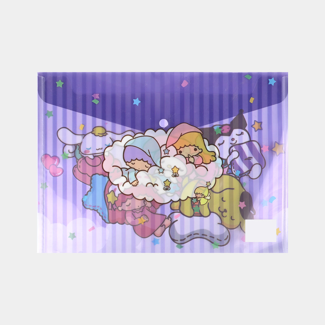 Clear Bag Button File Plastic Folder