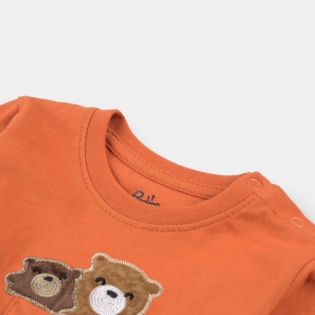 Infant Boys Cotton Jersey T-Shirt Forever Friend-Orange