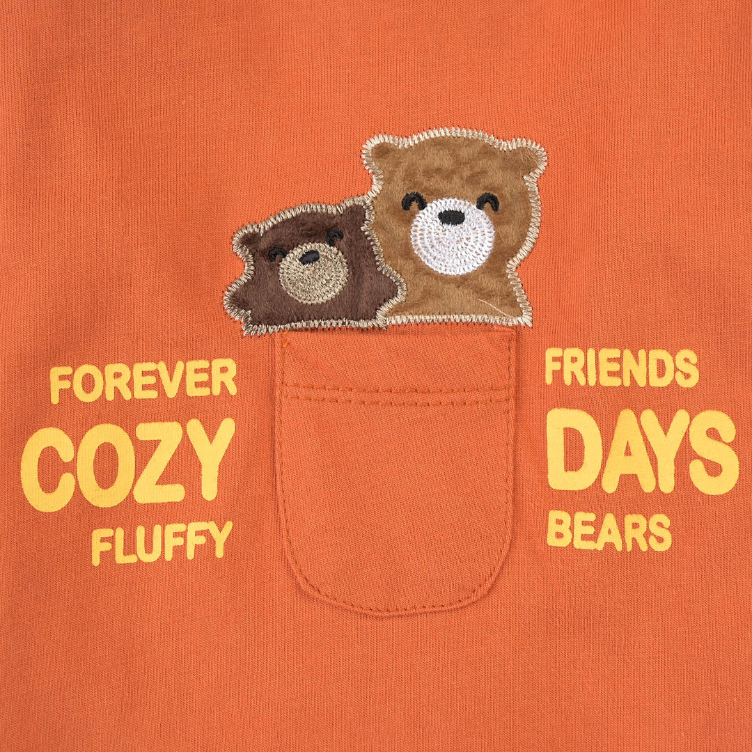 Infant Boys Cotton Jersey T-Shirt Forever Friend-Orange