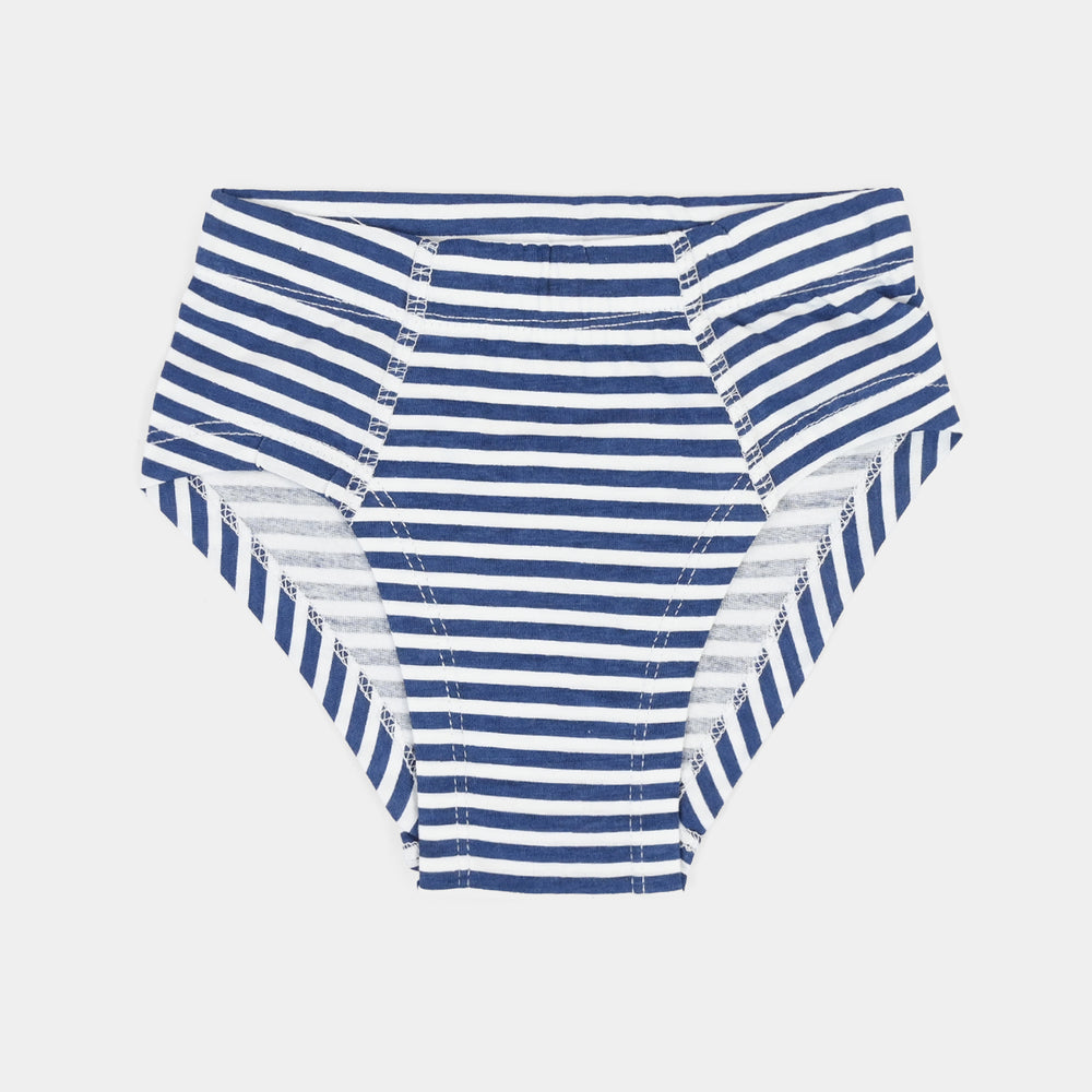 Boys Cotton Jersey Briefs Pack of 2 (Stripes) - Grey/Blue