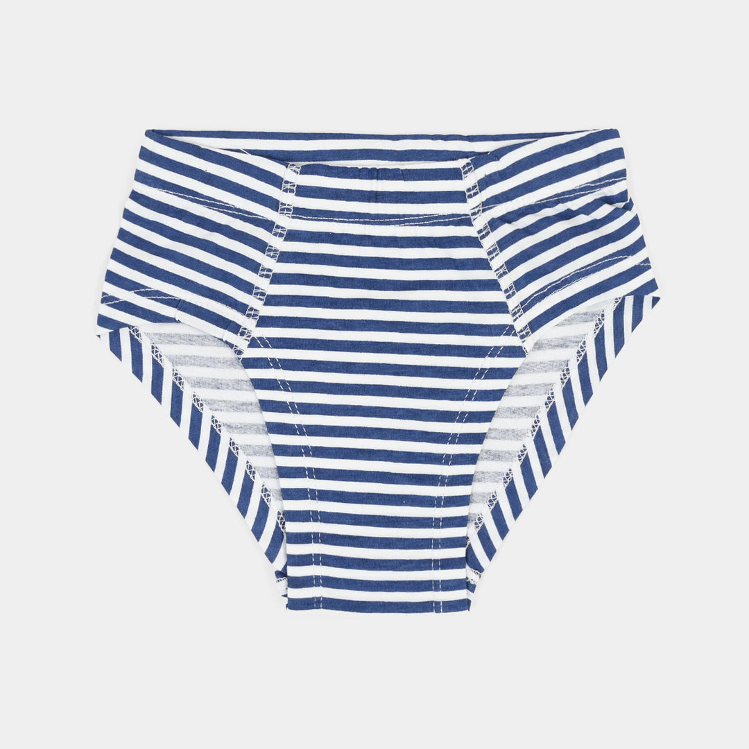 Boys Cotton Jersey Briefs Pack of 2 (Stripes) - Grey/Blue