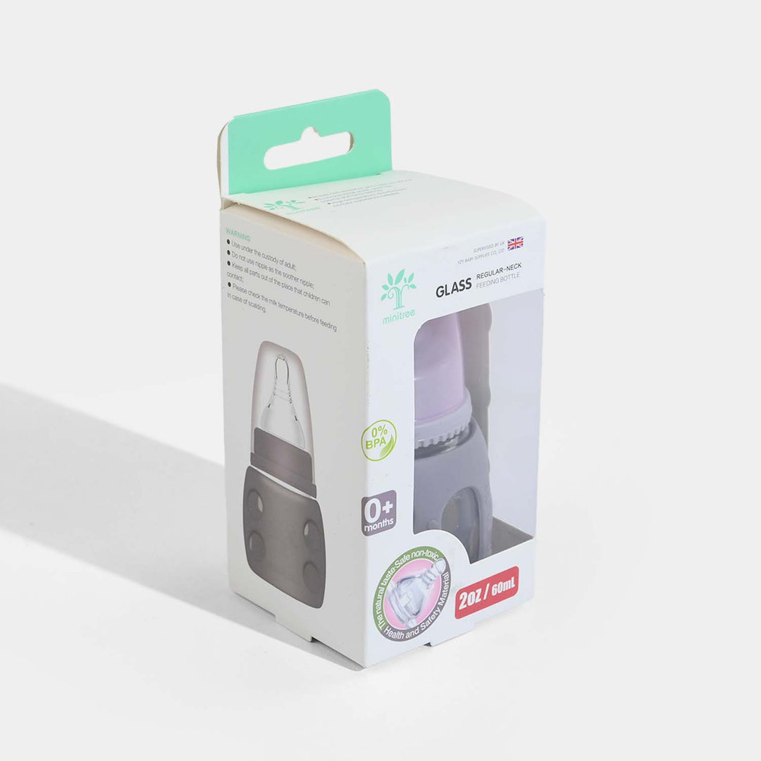 Minitree Newborn Baby Glass Feeder with Silicone Cover | 60Ml