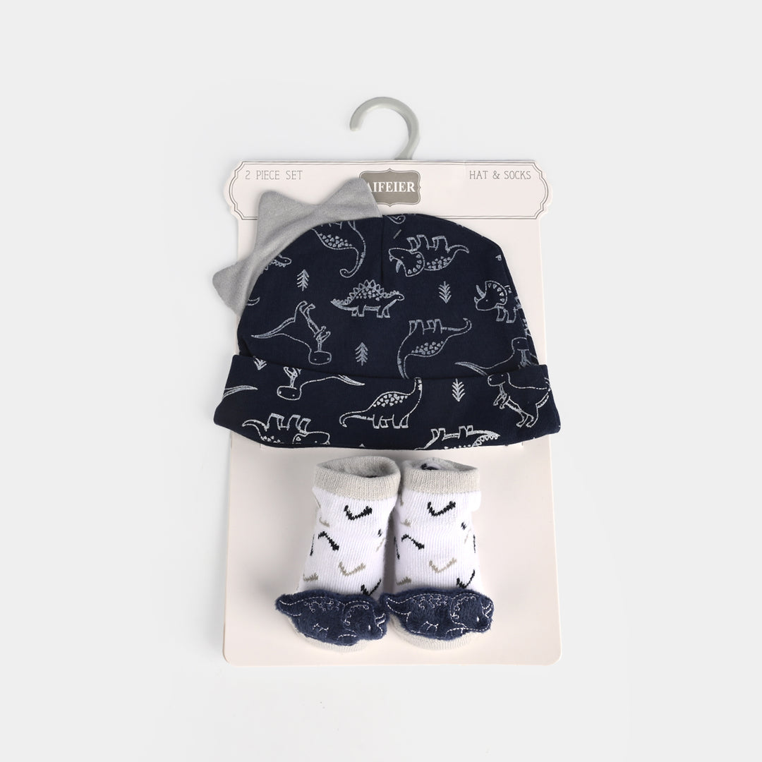 Infant Printed Cap & Socks Set 0M+