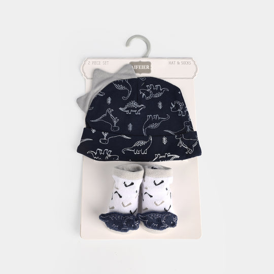 Infant Printed Cap & Socks Set 0M+