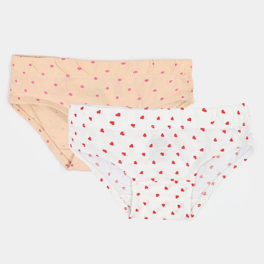 Girls Cotton Jersey Panties Pack of 2 (Dots & Heart) - Multi