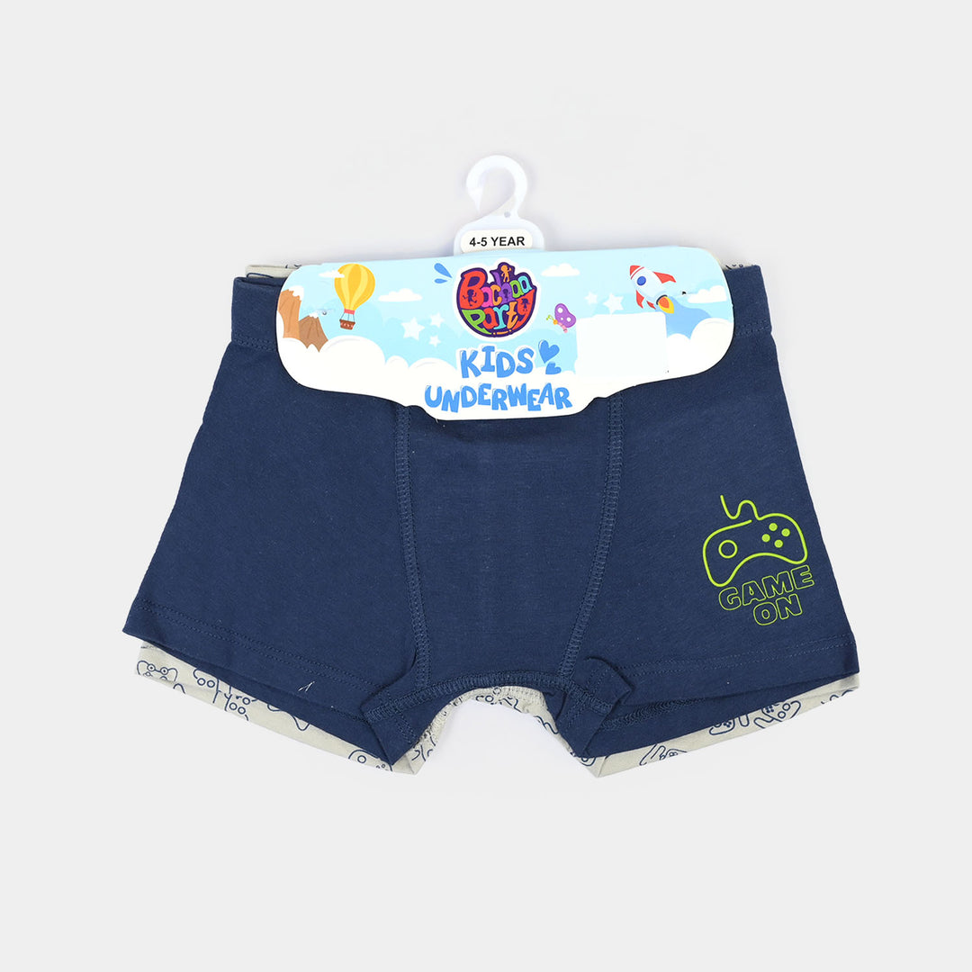 Boys Cotton Jersey Boxer Pack of 2 (Game ON) - Grey/Blue