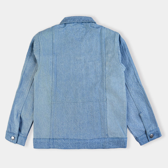 Girls Denim Jacket Hearts EMB-Ice Blue