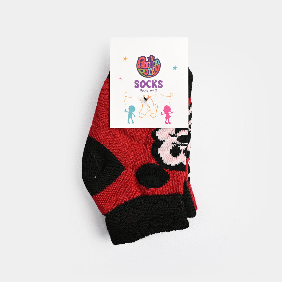 Infant Boys Socks Pack of 2 Mouse-Red.Black