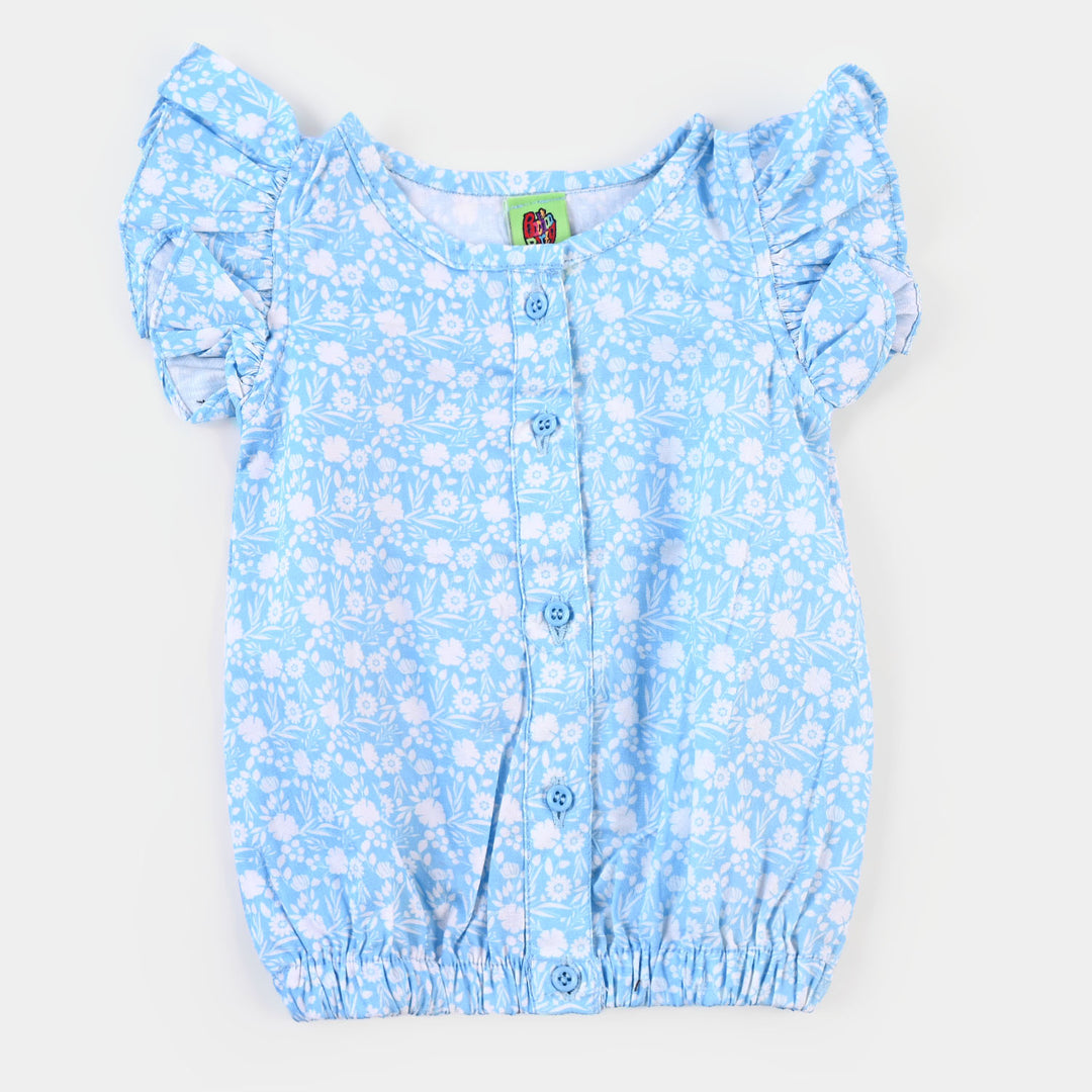 Infant Girls Cotton Casual Top - Blue