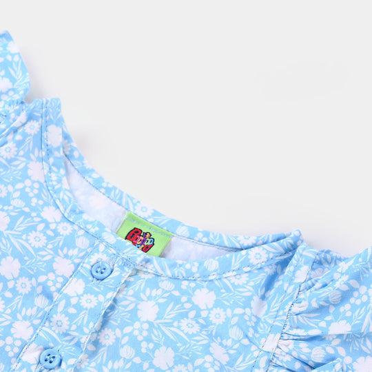 Infant Girls Cotton Casual Top - Blue