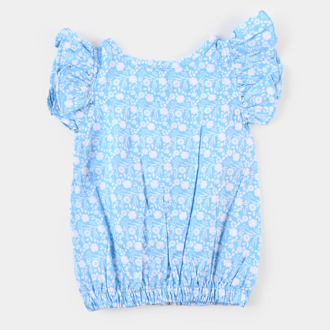 Infant Girls Cotton Casual Top - Blue