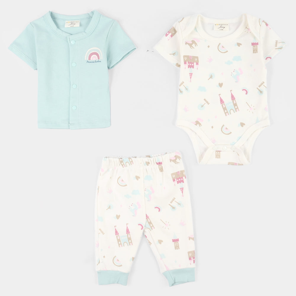 Infant Girls Jersey/Terry 7Pc Gift Set 287-105-BLUE