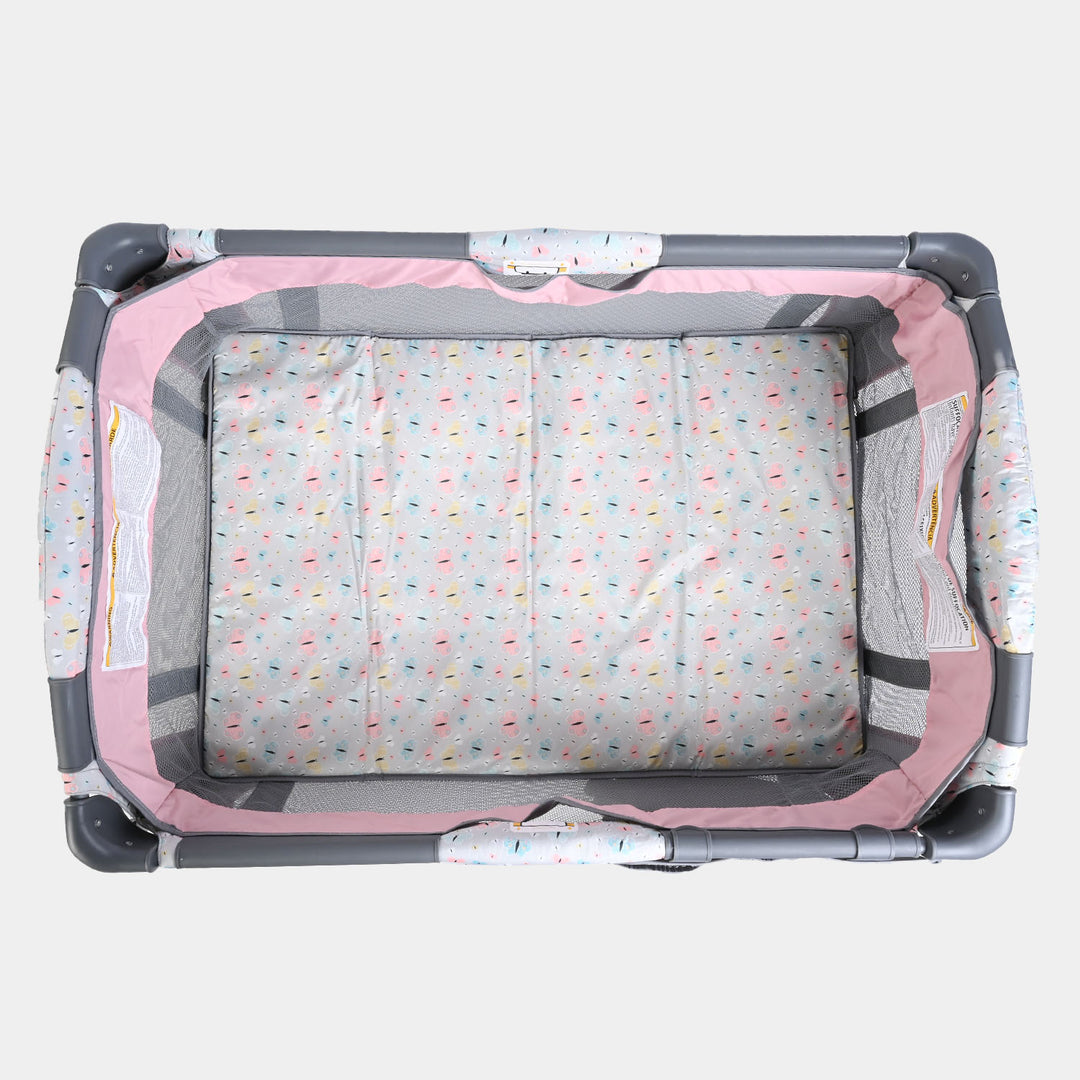 Baby Trend Carry Crib Play Pen PY81E Grey&Pink