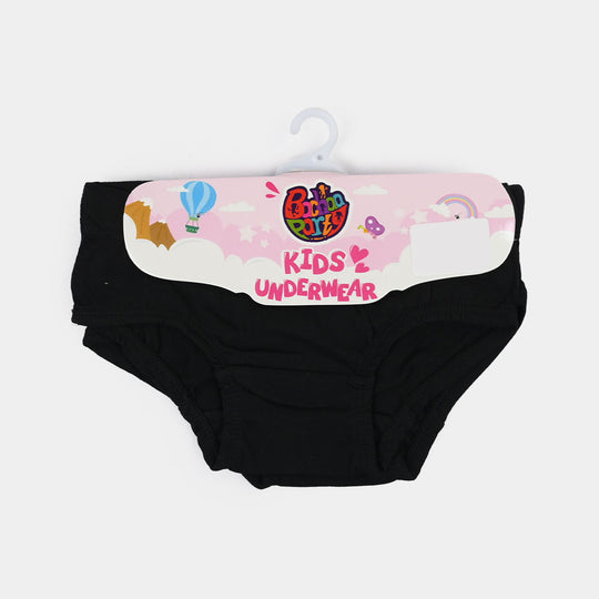 Girls Cotton Jersey Panties Pack of 2 (Basic) - Black