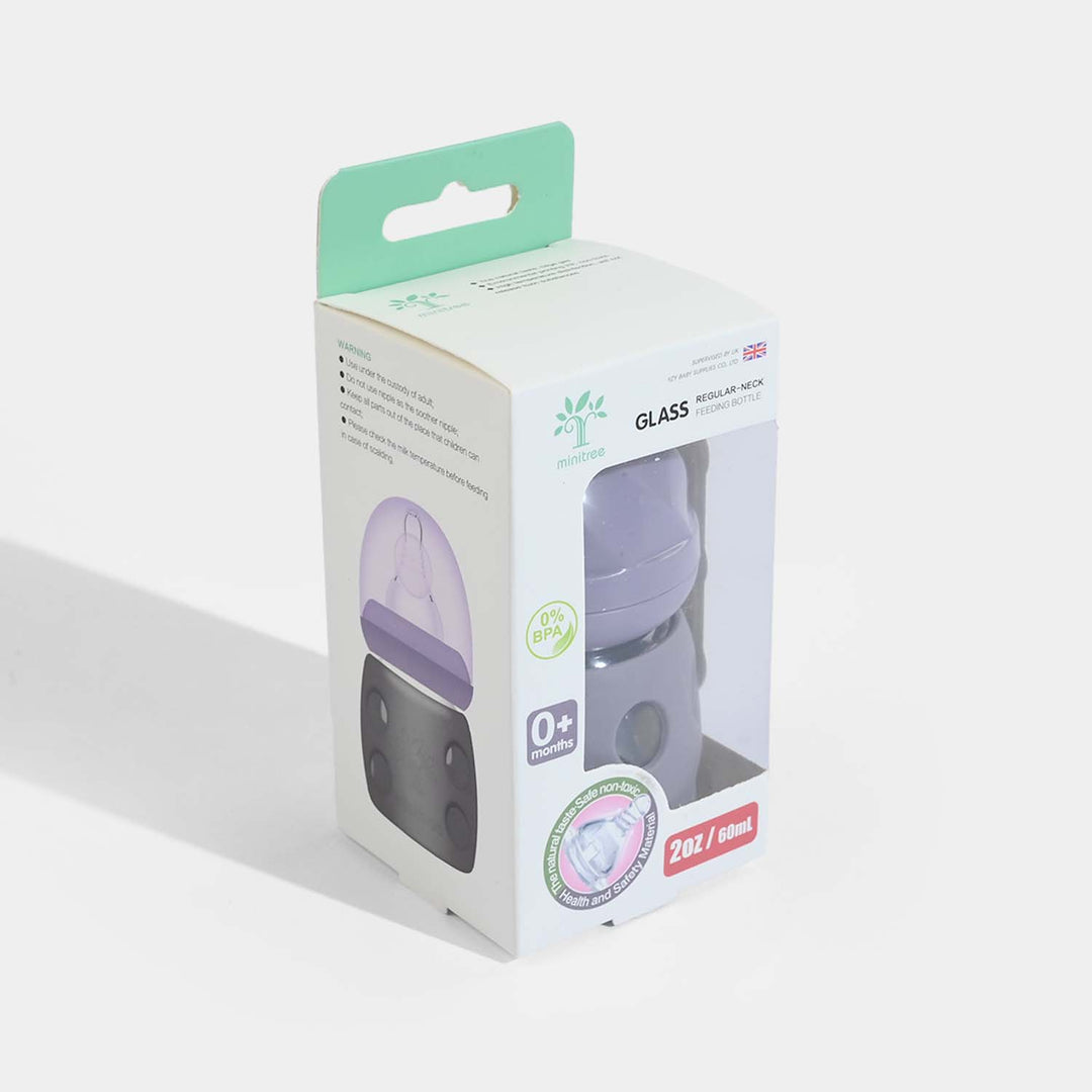 Minitree Newborn Baby Glass Feeder with Silicone Cover | 60Ml