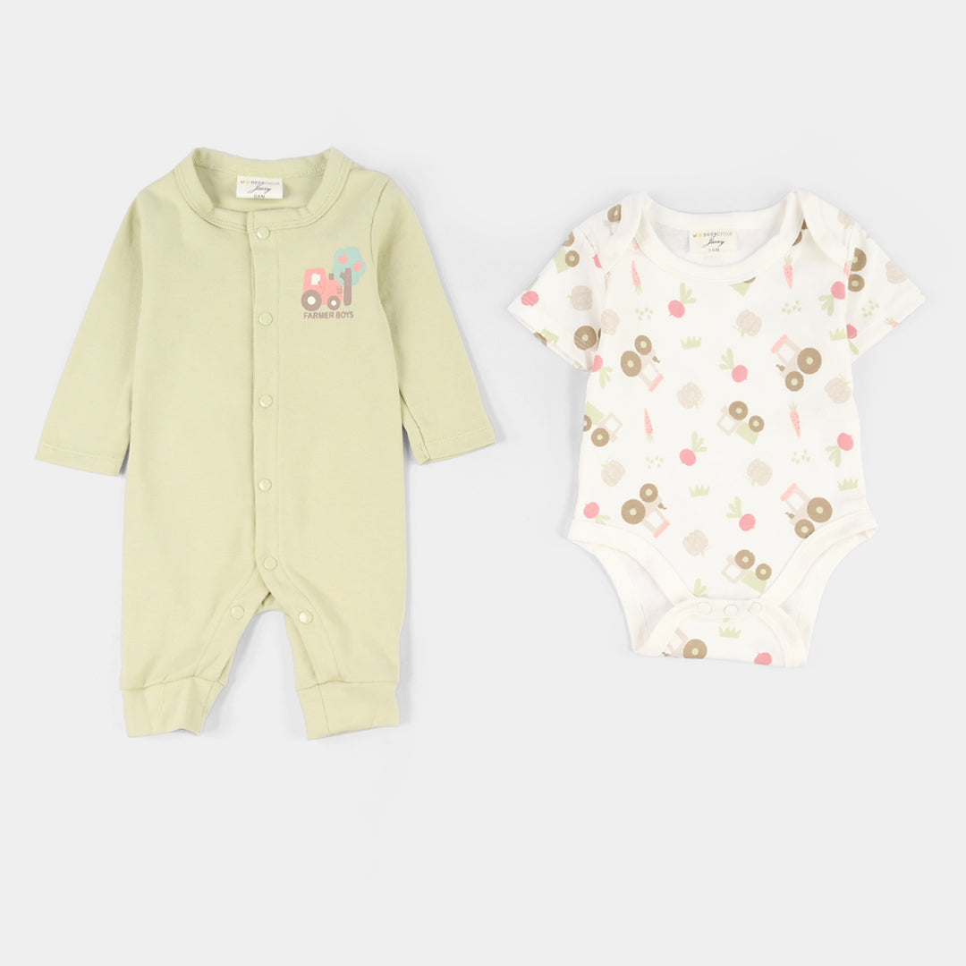 Infant Boys Jersey/Terry 5Pc Gift Set 287-041 E-C-GREEN