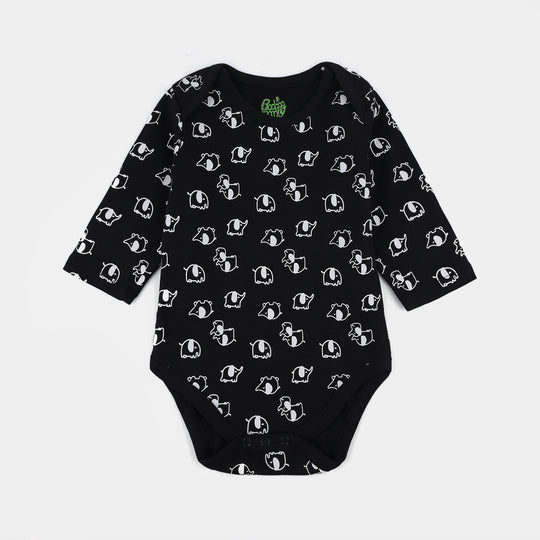 Infant Boys Cotton Interlock Romper F/S LITTLE ELEPHANT - BLACK