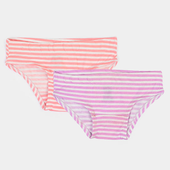 Girls Cotton Jersey Panties Pack of 2 (Stripes) - Multi