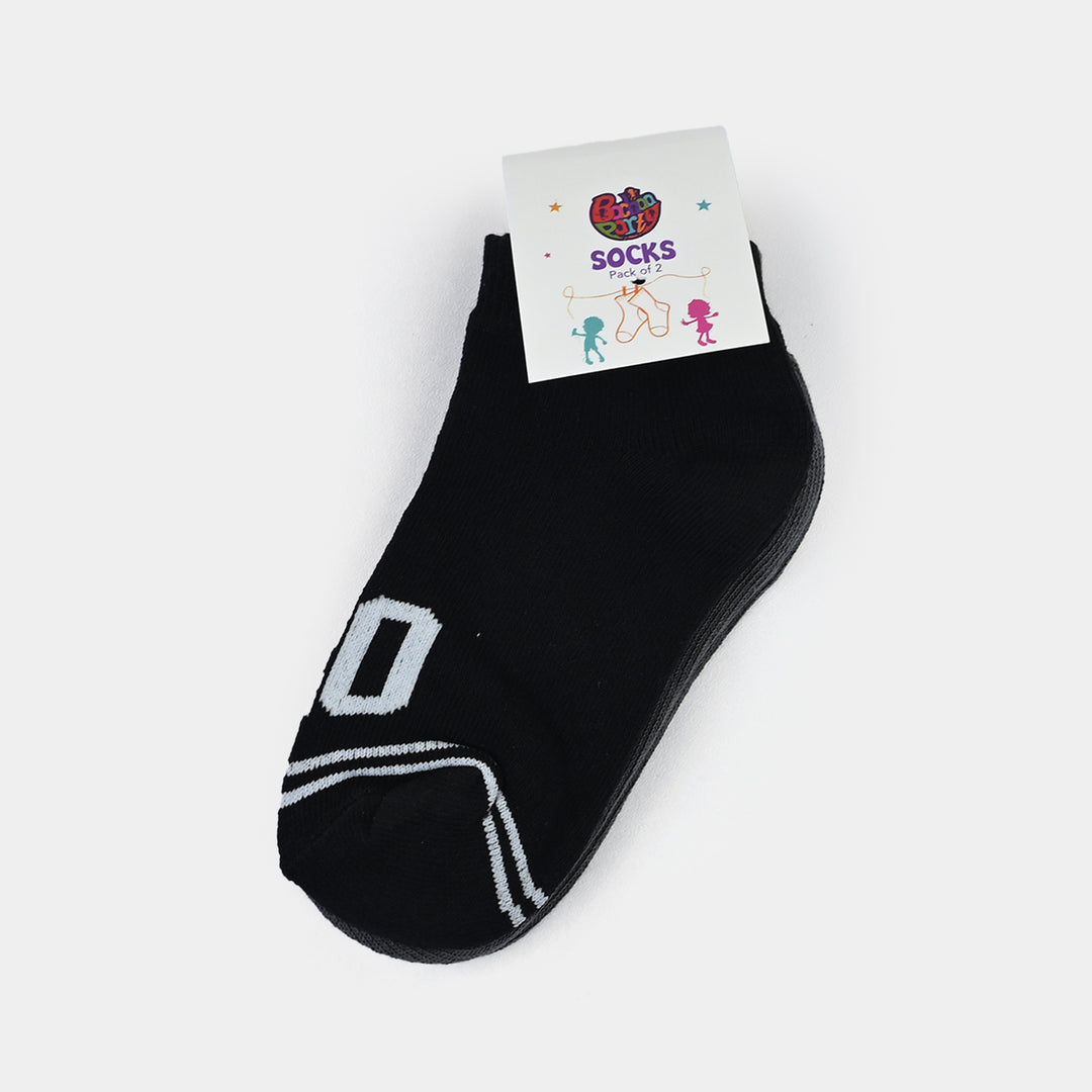 Boys Cotton Socks Pack of 2 Football – Grey/Black