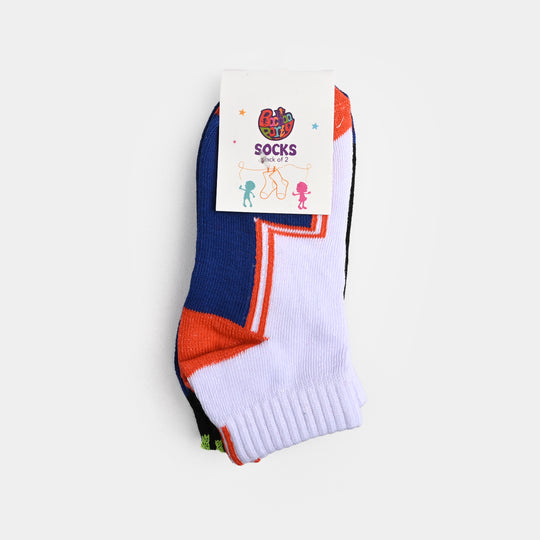 Boys Socks Pack Of 2 Ankle-White/Black