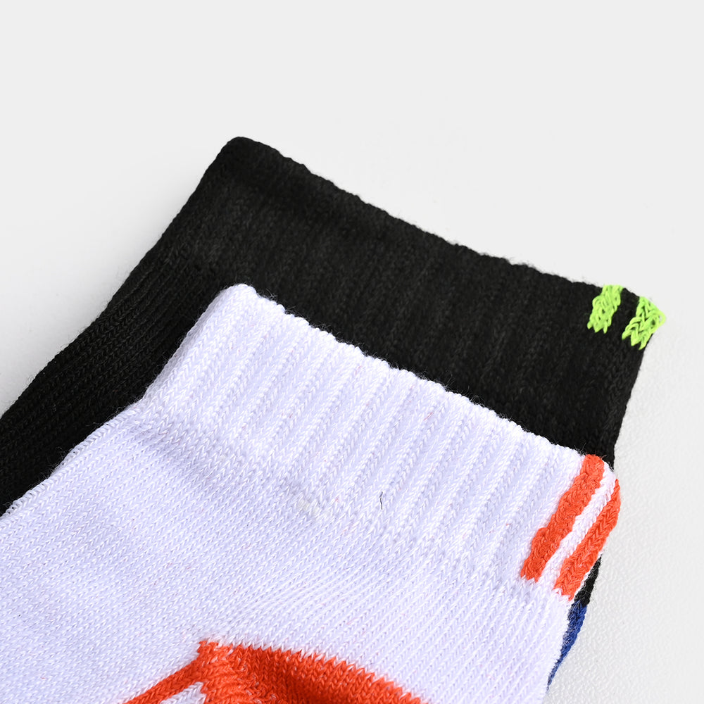 Boys Socks Pack Of 2 Ankle-White/Black