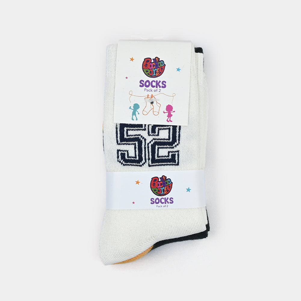 Boys Cotton Socks Pack of 2 Champion – Green/Beige