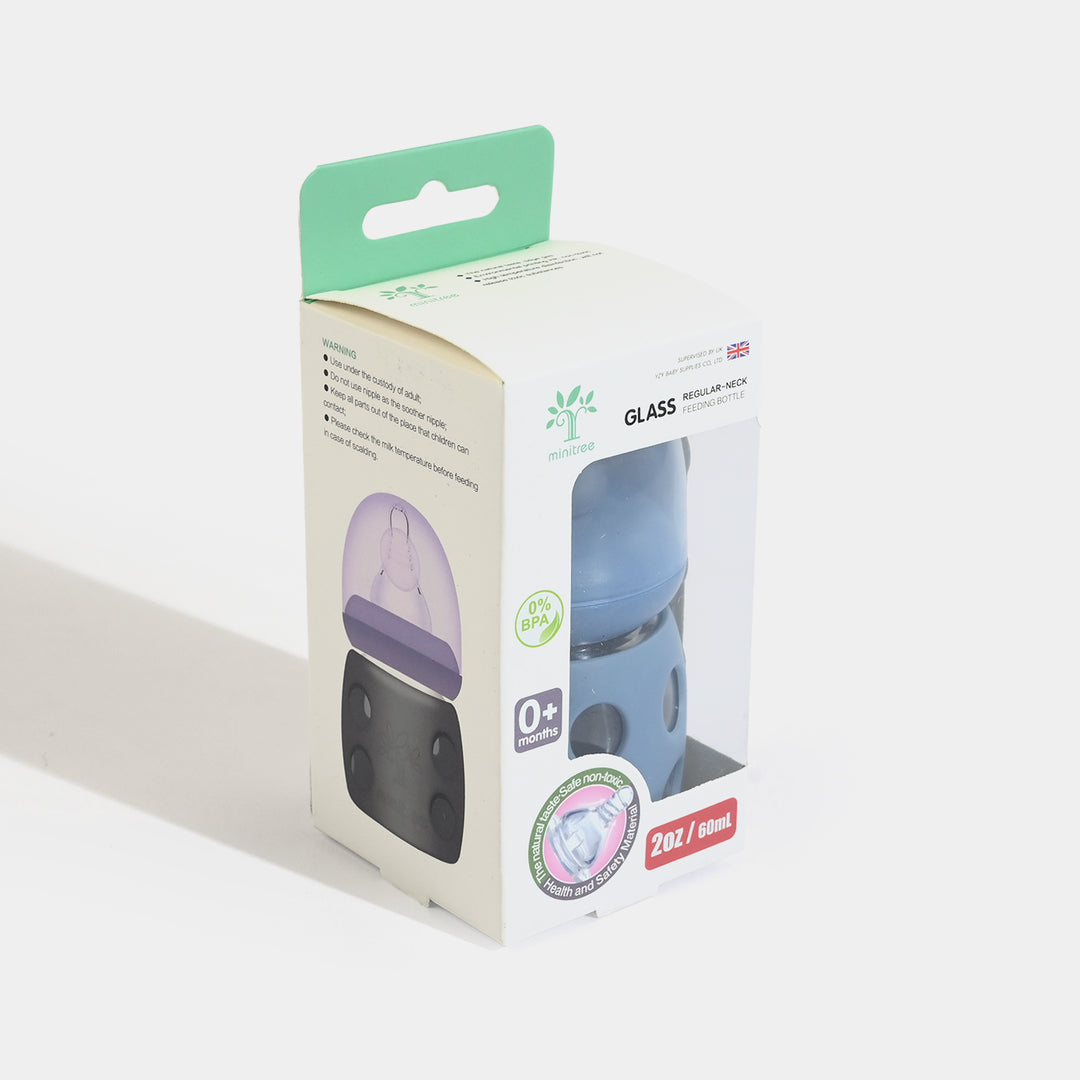 Minitree Newborn Baby Glass Feeder with Silicone Cover | 60Ml
