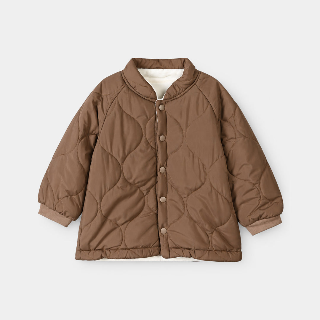 Infant Boys Polyester Quilted Suit-BROWN